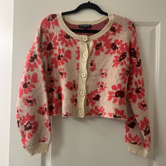 Central Park West Daisy Floral Cardigan Small - Picture 2 of 5